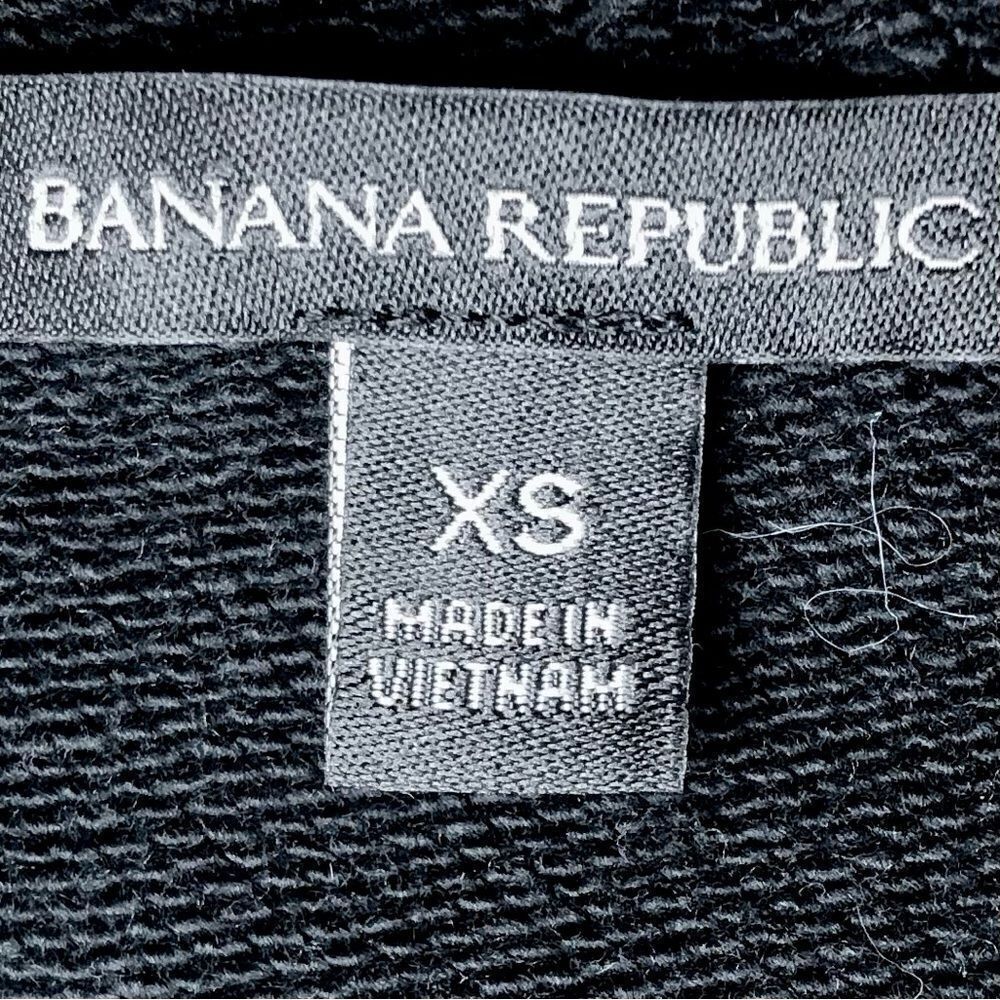 Banana Republic French Terry Rope Trim Tee in Dark Black/Gold/White Women’s XS - Picture 7 of 8